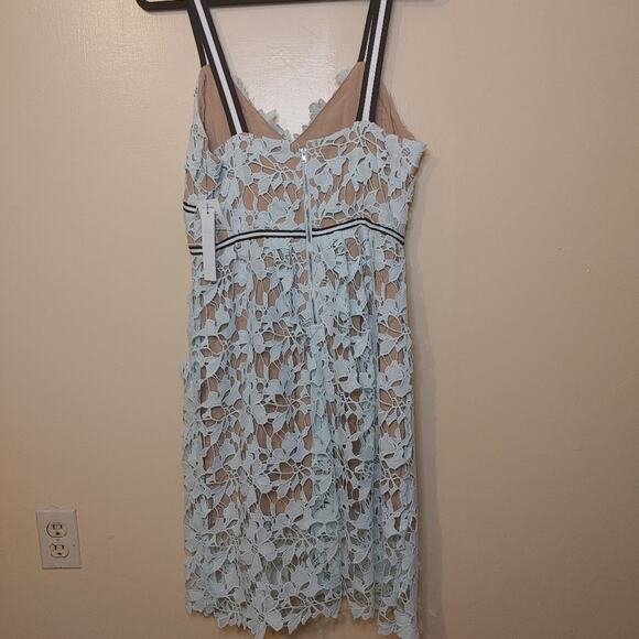 Design Lab Size Large L Ice Blue Lace Nude Detailing NWT NEW Dress Preppy Weddin - Picture 6 of 12